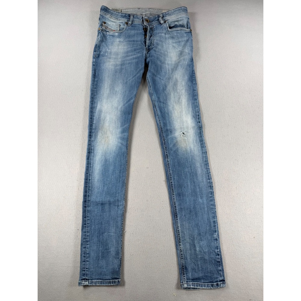 Y2K Diesel Sleenker Slim Skinny Jeans Mens 31 Light Wash Blue Denim Button Fly